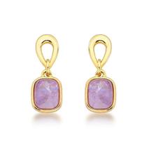 Brinco base gota vazada com pedra retangular p