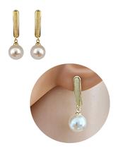 Brinco Base Pingente Pérola Banhado Ouro 18k Antialérgico