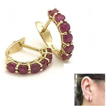 Brinco Bebe Segundo Furo Argola 5mm com Pedra Sintetica Ouro 18k K360