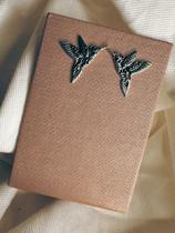 Brinco beija-flor prata 925