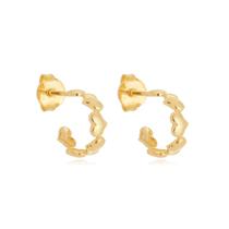 Brinco Belca Argola Coração Pequeno, No Banho De Ouro.