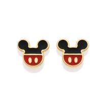 Brinco bermuda do mickey Rommanel banhado a ouro 18k com aplicação de resina Cód. 52722499 Coleção Disney