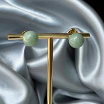 Brinco bola 10mm- quartzo verde Brinco bola 10mm- quartzo verde