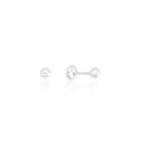 Brinco Bola 3 mm Tarraxa Baby Prata 925 Brinco Bola 3 mm Tarraxa Baby Prata 925