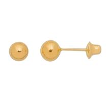 Brinco Bola 4mm Em Ouro 18k (bebe) Recém Nascido Brinco Bola 4mm Em Ouro 18k (bebe) Recém Nascido