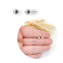 Brinco bola 5mm prata 925 masculino feminino Brinco bola 5mm prata 925 masculino feminino