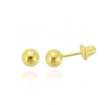 Brinco bola bolinha 4mm infantil ou segundo furo ouro 18k Brinco bola bolinha 4mm infantil ou segundo furo ouro 18k