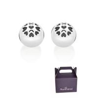 Brinco Bola com Corações Prata Maciça 925 Rommanel 820237 Brinco Bola com Corações Prata Maciça 925 Rommanel 820237