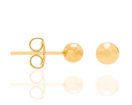 Brinco bola dourado 4,00mm diâmetro