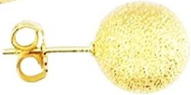 Brinco Bola Dourado Fosco Delicado Folheado A Ouro 18k