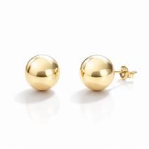 Brinco Bola Grande 12mm Folheado Ouro 18k Hipoalergênico