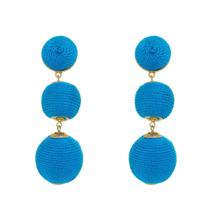 Brinco bolas fio azul maria elimia