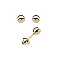 Brinco bolinha 2,5 milímetros Baby Press Original Ouro 18K Recém Nascido 23832 Brinco bolinha 2,5 milímetros Baby Press Original Ouro 18K Recém Nascido 23832