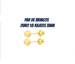 Brinco Bolinha 3mm Ouro 18kilates Baby infantil segudo furo Brinco Bolinha 3mm Ouro 18kilates Baby infantil segudo furo