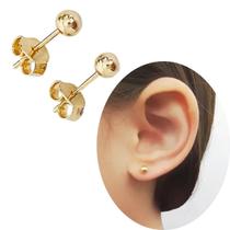 Brinco bolinha 5mm banhada em ouro 18k Brinco bolinha 5mm banhada em ouro 18k