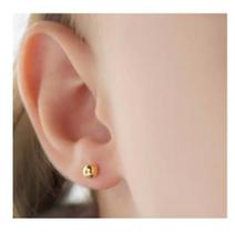 Brinco Bolinha Em Ouro 18k 4mm Bebê Garantia Eterna
