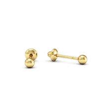 Brinco Bolinha Infantil segundo furo Ouro 18k