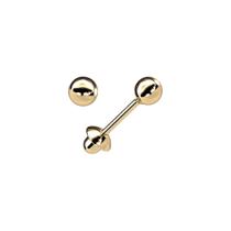 Brinco Bolinha Mini 2,80 milímetros Baby Press em Ouro 18K 20936 K030