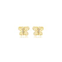 Brinco Borboleta Charmosa Banhada a Ouro 18k