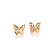 Brinco Borboleta com Zircônias Banhado Ouro Rommanel 527597 Cor:Dourado Brinco Borboleta com Zircônias Banhado Ouro Rommanel 527597 Cor:Dourado