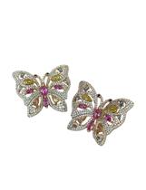 Brinco borboleta cravejado banhado a ouro