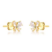 Brinco Borboleta Iluminada Banhada a Ouro 18k
