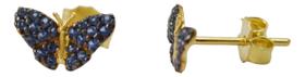Brinco Borboleta Pequena Cravejada Zirconia Em Ouro 18k Brinco Borboleta Pequena Cravejada Zirconia Em Ouro 18k