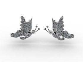 Brinco Borboleta Prata Com Zirconia 950 Brinco Borboleta Prata Com Zirconia 950