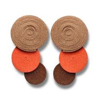 Brinco Borogodó nude/laranja/café