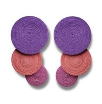 Brinco Borogodó roxo/rosa antigo/lilás