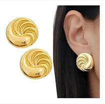Brinco Botão Caracol Orgânico Aço Inoxidável Antialérgico Brinco Botão Caracol Orgânico Aço Inoxidável Antialérgico