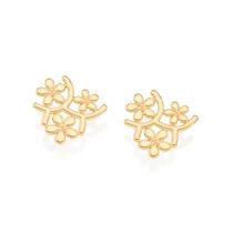 Brinco botão flores folheado a ouro 18k/527022 Brinco botão flores folheado a ouro 18k/527022