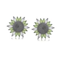 Brinco Branco Vela Flor Ródio Negro