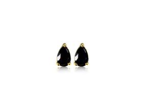 Brinco Bruna Gota Mini Cristal Preto.