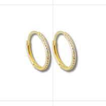 Brinco Bruna Semijoias Argolinha Folheado A Ouro C/ Zircônia