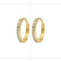 Brinco Bruna Semijóias Argolinha Médio Com Pedrinhas