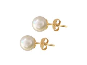 Brinco Bruna Semijoias Pérola Pequeno Folheado A Ouro