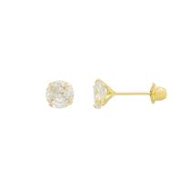 Brinco Cálice Zircônia 6mm Ouro 18k 750