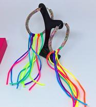 Brinco Carnaval folia Par de Brincos Paetês Lantejoulas Fios Colorido pompom Acessórios Festas Bloquinho Carnavalesco