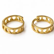 Brinco Cartilagem Segundo Furo Argola Coração Ouro 18k 750 Brinco Cartilagem Segundo Furo Argola Coração Ouro 18k 750