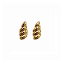 Brinco Casulo Liso Banhado a Ouro com Microzircônias - 2,3 cm x 1,4 cm Brinco Casulo Liso Banhado a Ouro com Microzircônias - 2,3 cm x 1,4 cm