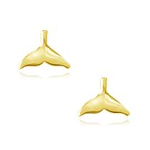 Brinco Cauda de Baleia Em Prata E Folhado A Ouro - 94177