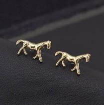 Brinco Cavalo Country Folheado A Ouro 18K