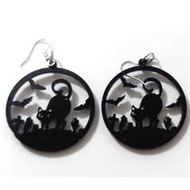 Brinco Cemiterio de Gatos feito em resina/Halloween/Gato/moda alternativa