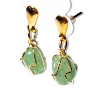 Brinco Cesta Amarrada Pedra Quartzo Verde Tarracha Dourado Brinco Cesta Amarrada Pedra Quartzo Verde Tarracha Dourado
