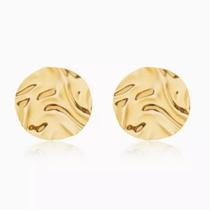 Brinco Chapa Martelado Banhado a Ouro (SEMIJOIA) Brinco Chapa Martelado Banhado a Ouro (SEMIJOIA)