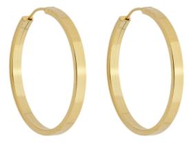 Brinco Chato Argola 20 Mm Em Ouro 18k 750 Dourado