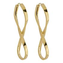 Brinco Chato Infinito 34 Mm Em Ouro 18k 750 Dourado
