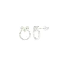 Brinco circulo trançado com coração 13mm - Banhado em prata 925 Brinco circulo trançado com coração 13mm - Banhado em prata 925