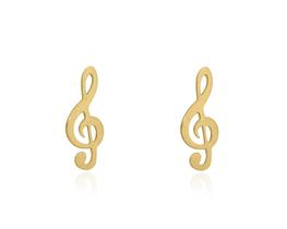 Brinco Clave de Sol Em Ouro 18k